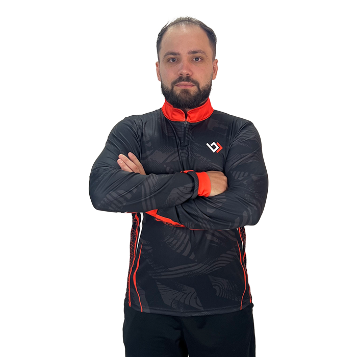 Camiseta de Pesca Dry UV - Preta e Laranja