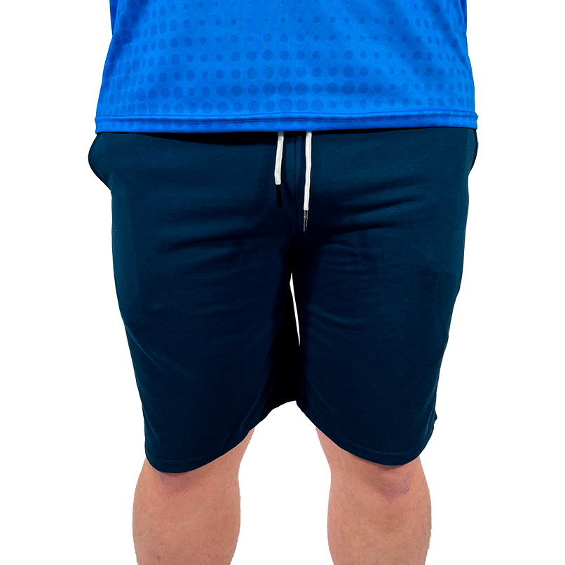 Bermuda Moletom Masculina Casual Academia Premium Com Bolso - Azul Marinho