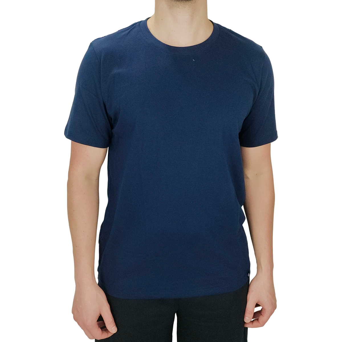 Camiseta 100% Algodão Básica Lisa Masculina Azul Escuro