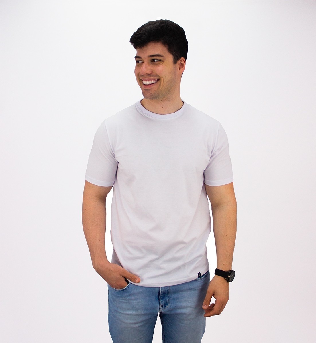 Camiseta 100% Algodão Premium Masculina Lisa Básica Manga Curta - Branca