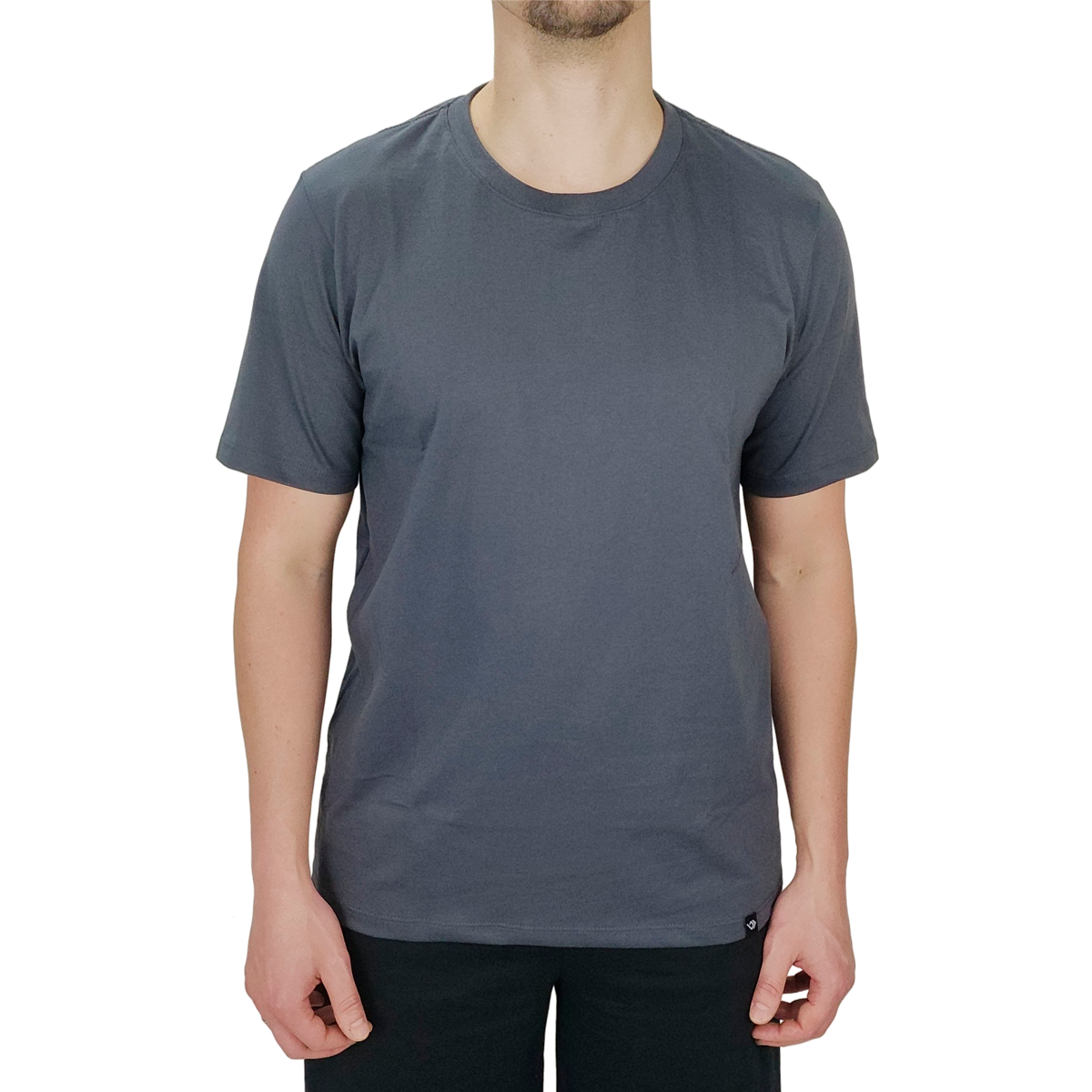 Camiseta 100% Algodão Básica Lisa Casual Masculina Chumbo