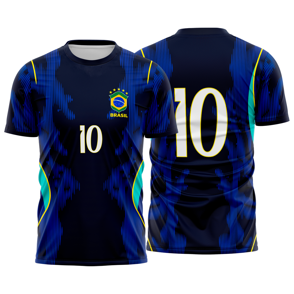 Camiseta Camisa Brasil Copa 2026 Azul Torcida Dry-Fit Proteção UV 50+ Masculina