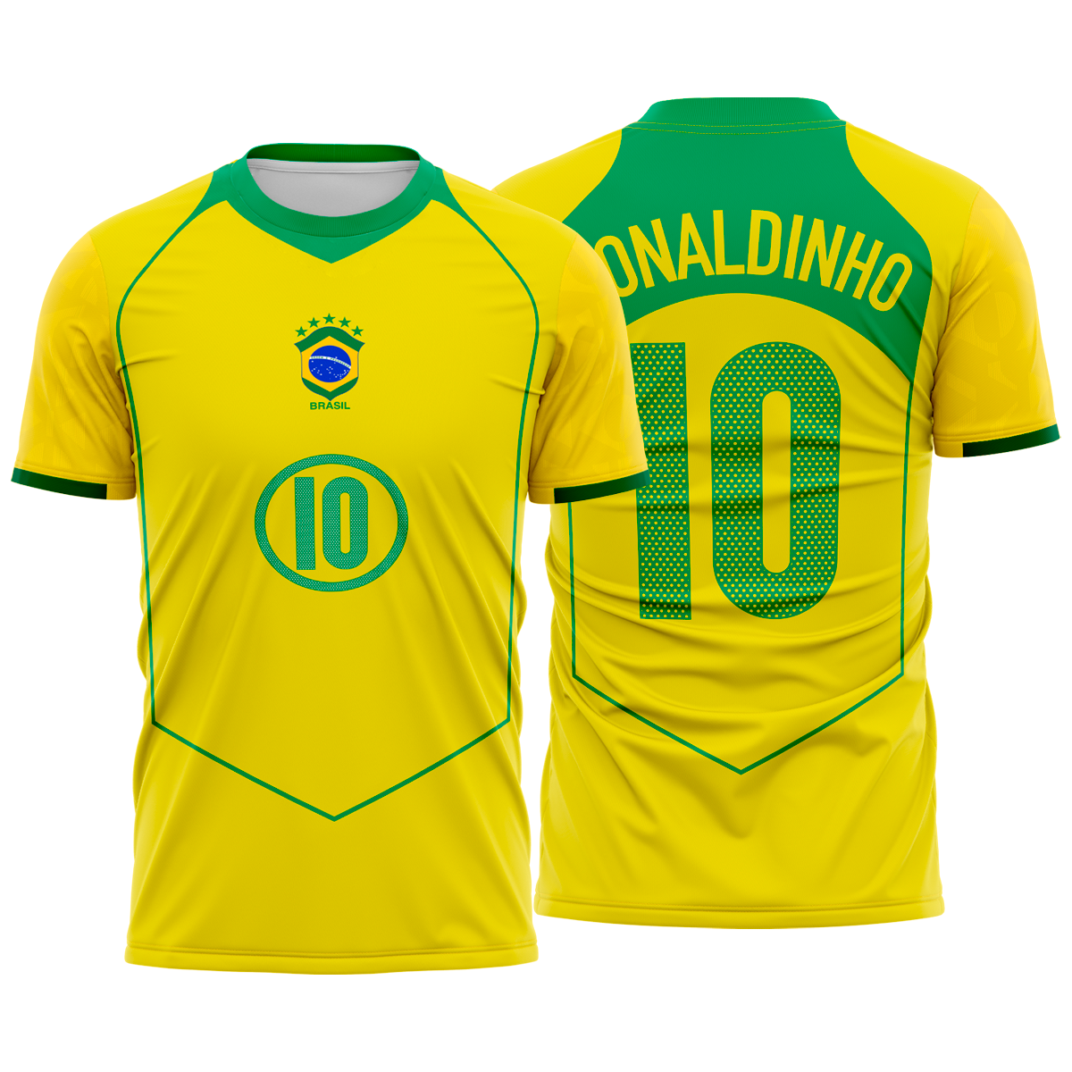 Camiseta Camisa Brasil Total 90 2004 Amarela T90 Dry-Fit Proteção UV 50+ Masculina