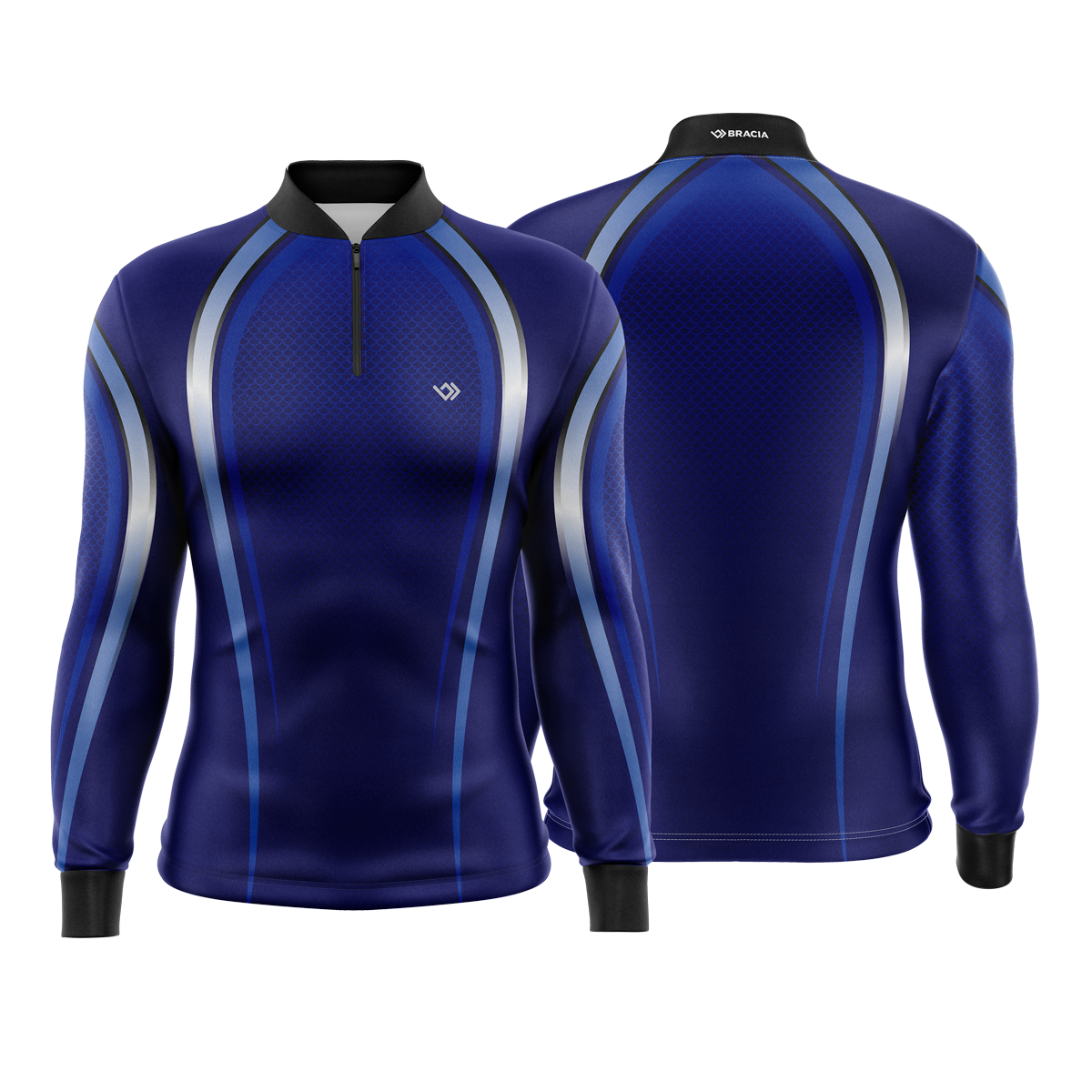 Camiseta Camisa Blusa Pesca Dry Proteção Solar UV50+ Azul