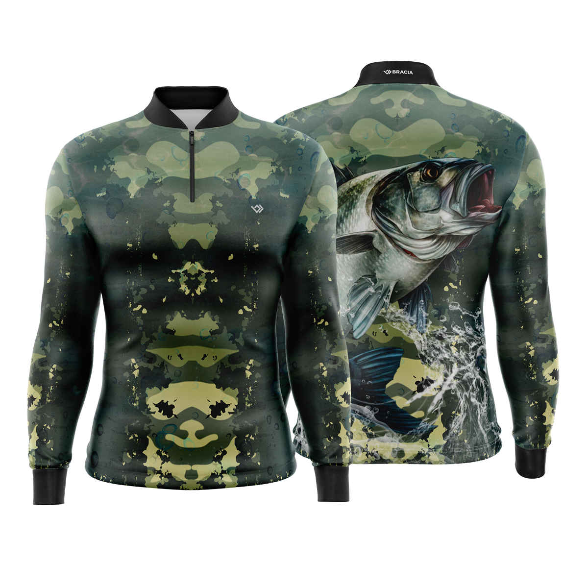 Camiseta Camisa Blusa Pesca Dry Proteção UV50+ Camuflada
