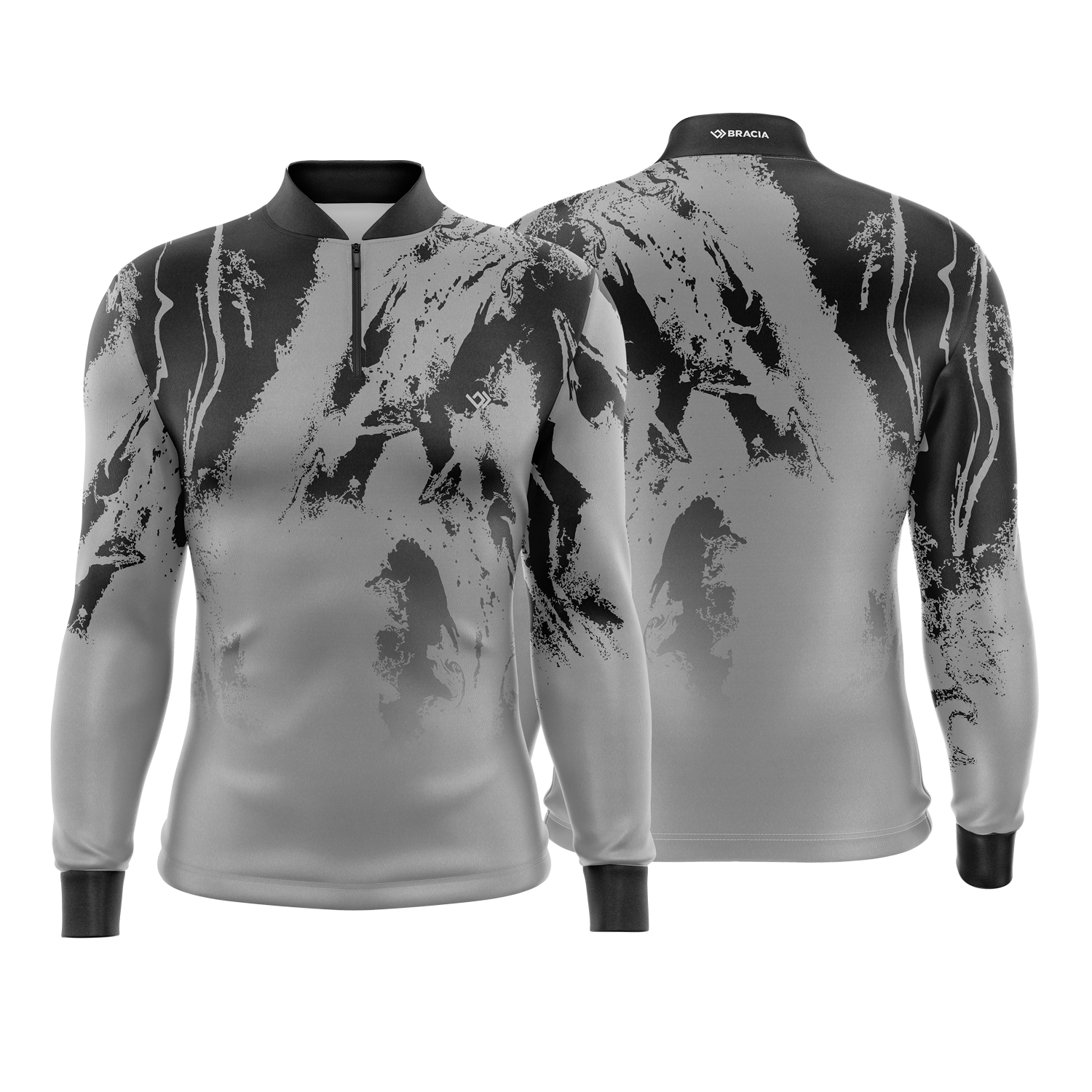 Camiseta Camisa Blusa de Pesca Proteção Solar UV50+ Cinza