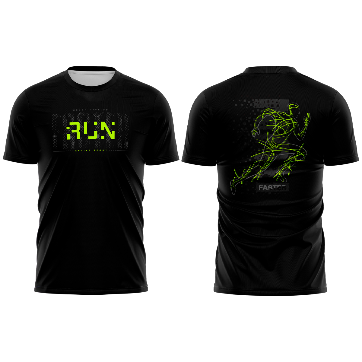 Camiseta Dry-Fit Corrida Proteção UV50+ Camisa Masculina Esportiva Running Correr Academia Treino Preta