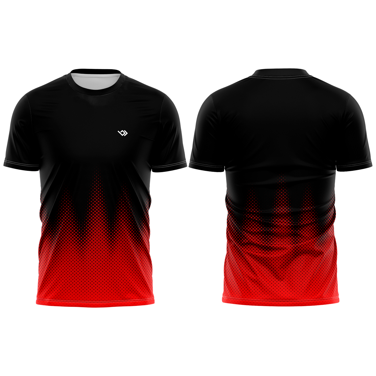 Camiseta Dry-Fit Protecao UV50+ Esportiva Camisa Masculina Academia Treino Preta e Vermelha