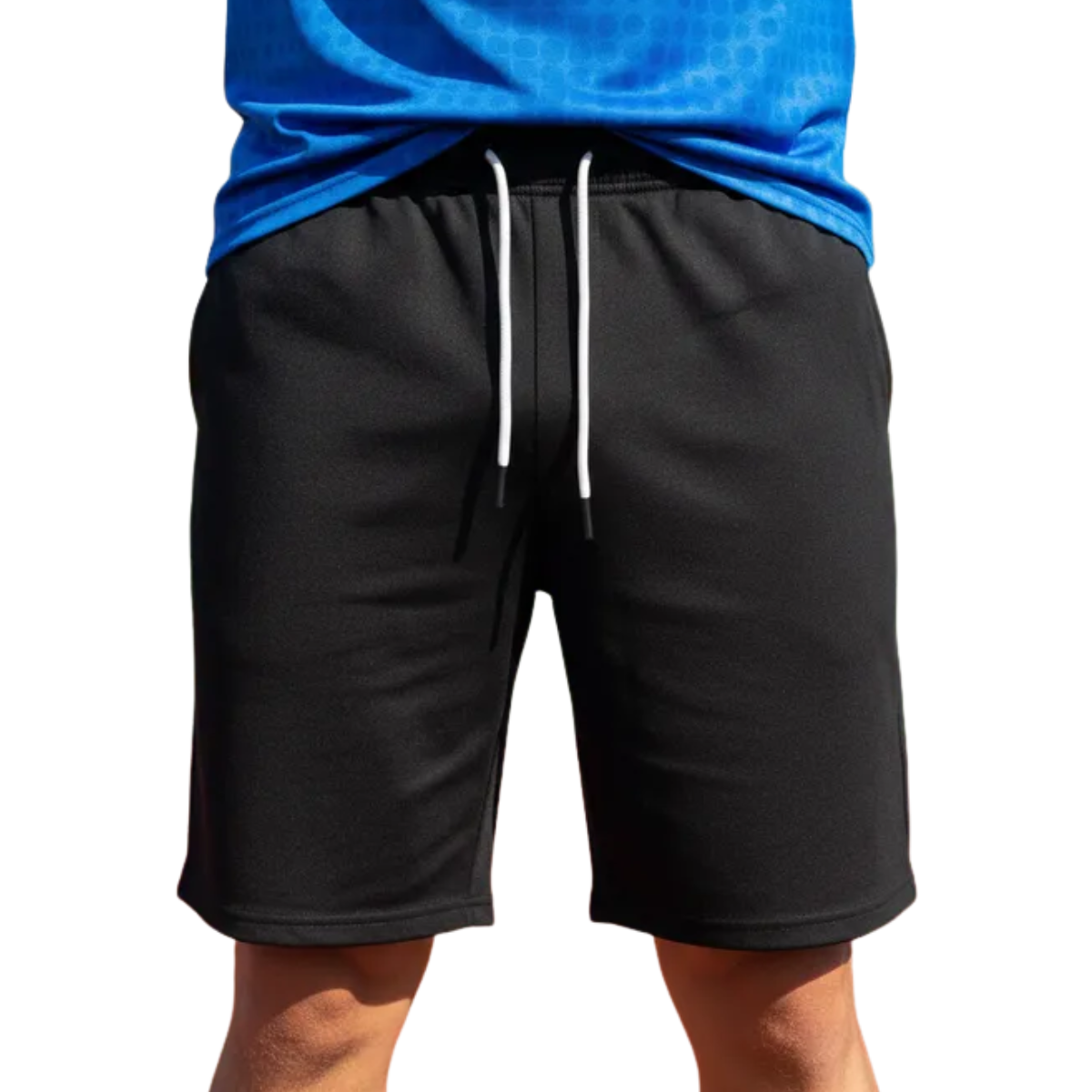 Bermuda Short Moletom Masculina Casual Academia Lisa Preta
