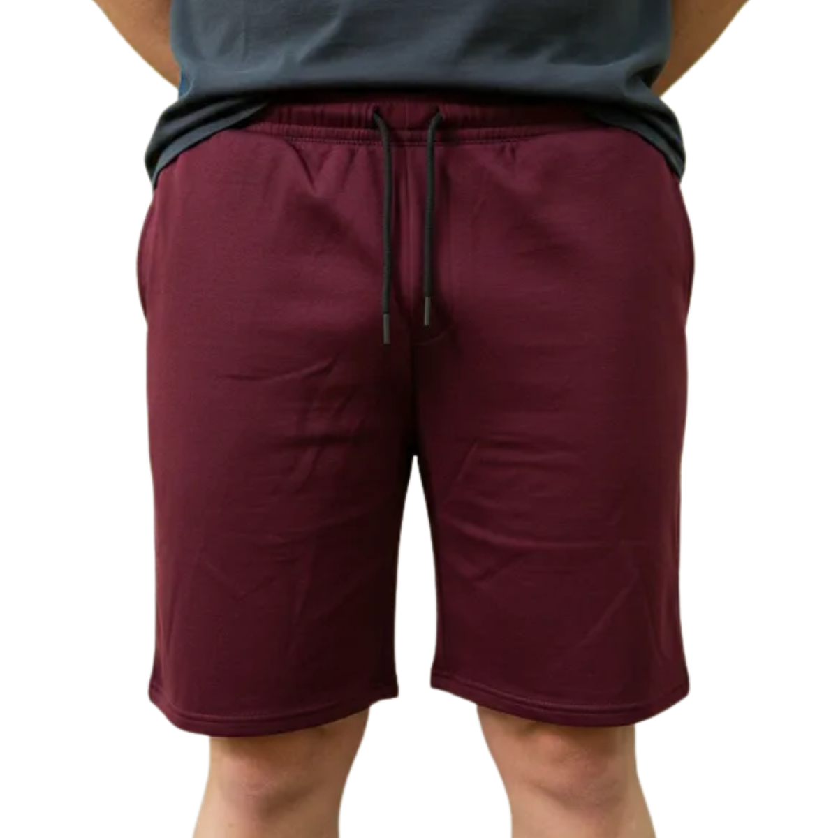 Bermuda Short Moletom Masculina Casual Academia Lisa Bordô
