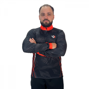 Camiseta de Pesca Dry UV - Preta e Laranja