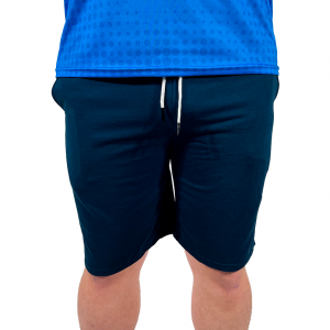 Bermuda Moletom Masculina Casual Academia Premium Com Bolso - Azul Marinho