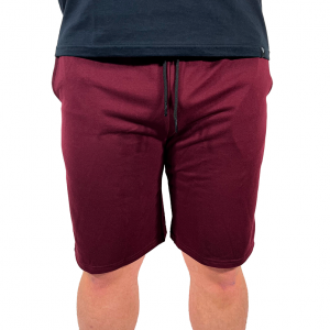 Bermuda Moletom Masculina Casual Academia Premium Com Bolso - Bordô