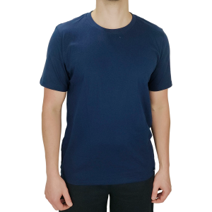 Camiseta 100% Algodão Básica Lisa Masculina Azul Escuro