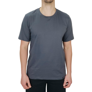 Camiseta 100% Algodão Básica Lisa Casual Masculina Chumbo