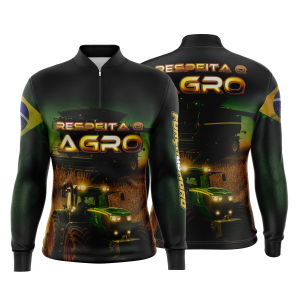 Camiseta Camisa Blusa Agro Proteção UV50+ Verde Escuro