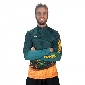 Camiseta Agro Proteção Solar UV50 Dry-Fit Trator Brasil Masculina - Verde