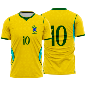 Camiseta Camisa Brasil Copa 2026 Amarela Torcida Dry-Fit Proteção UV 50+ Masculina