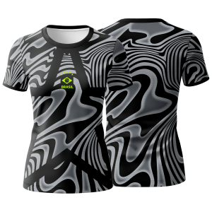 Camiseta Camisa Brasil Copa 2026 Preta Goleiro Dry-Fit Proteção UV50+ Feminina Baby Look