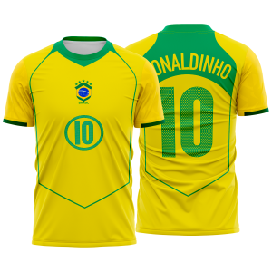 Camiseta Camisa Brasil Total 90 2004 Amarela T90 Dry-Fit Proteção UV 50+ Masculina