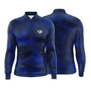 Camiseta Camisa Pesca Proteção Solar UV50+ Masculina Azul