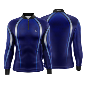Camiseta Camisa Blusa Pesca Dry Proteção Solar UV50+ Azul