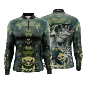 Camiseta Camisa Blusa Pesca Dry Proteção UV50+ Camuflada