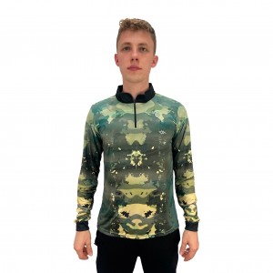 Camiseta de Pesca Proteção Solar UV50 Dry-Fit Manga Longa Masculina - Camuflada