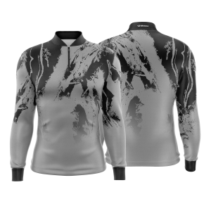 Camiseta Camisa Blusa de Pesca Proteção Solar UV50+ Cinza