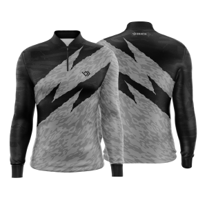 Camiseta Camisa Blusa Pesca Proteção UV50+ Cinza e Preta
