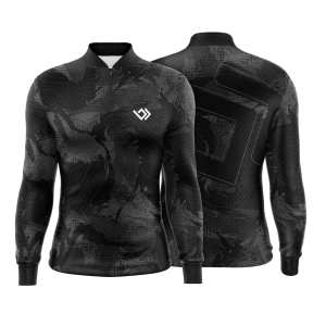 Camiseta Camisa Pesca Dry Proteção UV50+ Masculina Preta