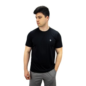 Camiseta Esportiva Dry-Fit Proteção UV Academia Básica Lisa Masculina - Preta