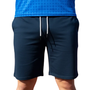Bermuda Short Moletom Masculina Casual Academia Lisa Azul Marinho