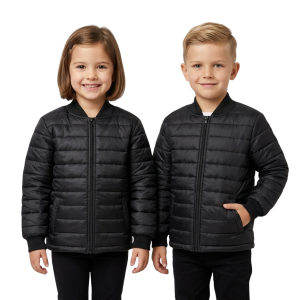 Jaqueta Bobojaco Infantil Juvenil Unissex Casaco Gominho Blusa de Frio Gomada Puffer Preta